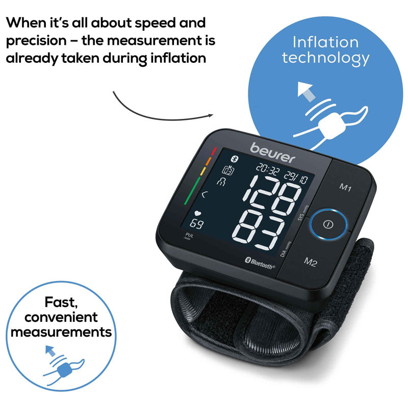 Bluetooth® wrist blood pressure monitor BC 54