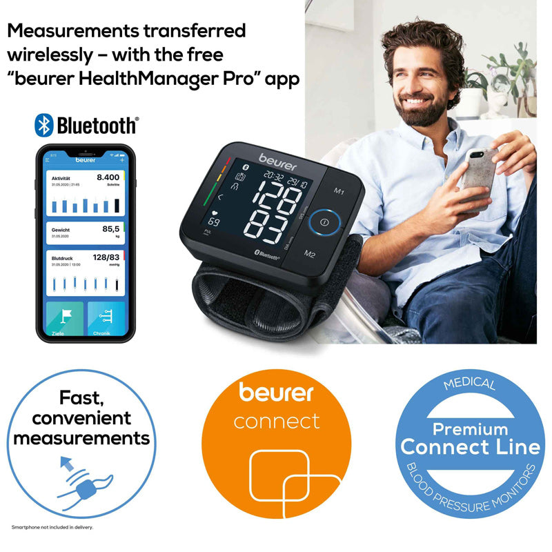 Bluetooth® wrist blood pressure monitor BC 54