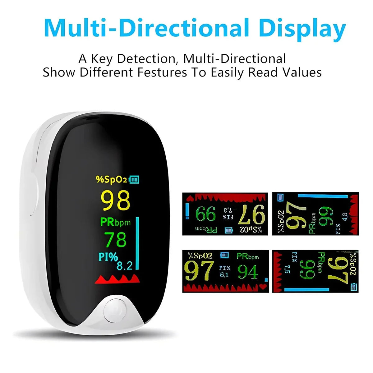 Fingertip Pulse Oximeter – Digital SpO2 &amp Heart Rate Monitor