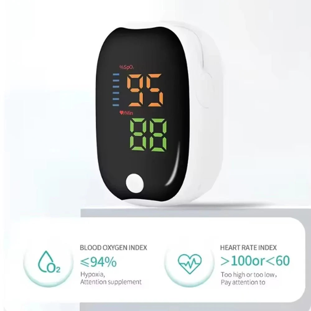 Fingertip Pulse Oximeter – Digital SpO2 &amp Heart Rate Monitor